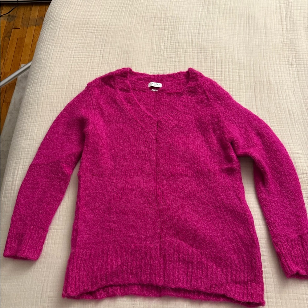 Sandro Pink V-Neck Sweater